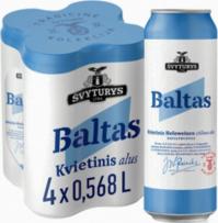 Svyturys Baltas White Hefeweizen Unfiltered Wheat Beer (4 pack cans) (4 pack cans)